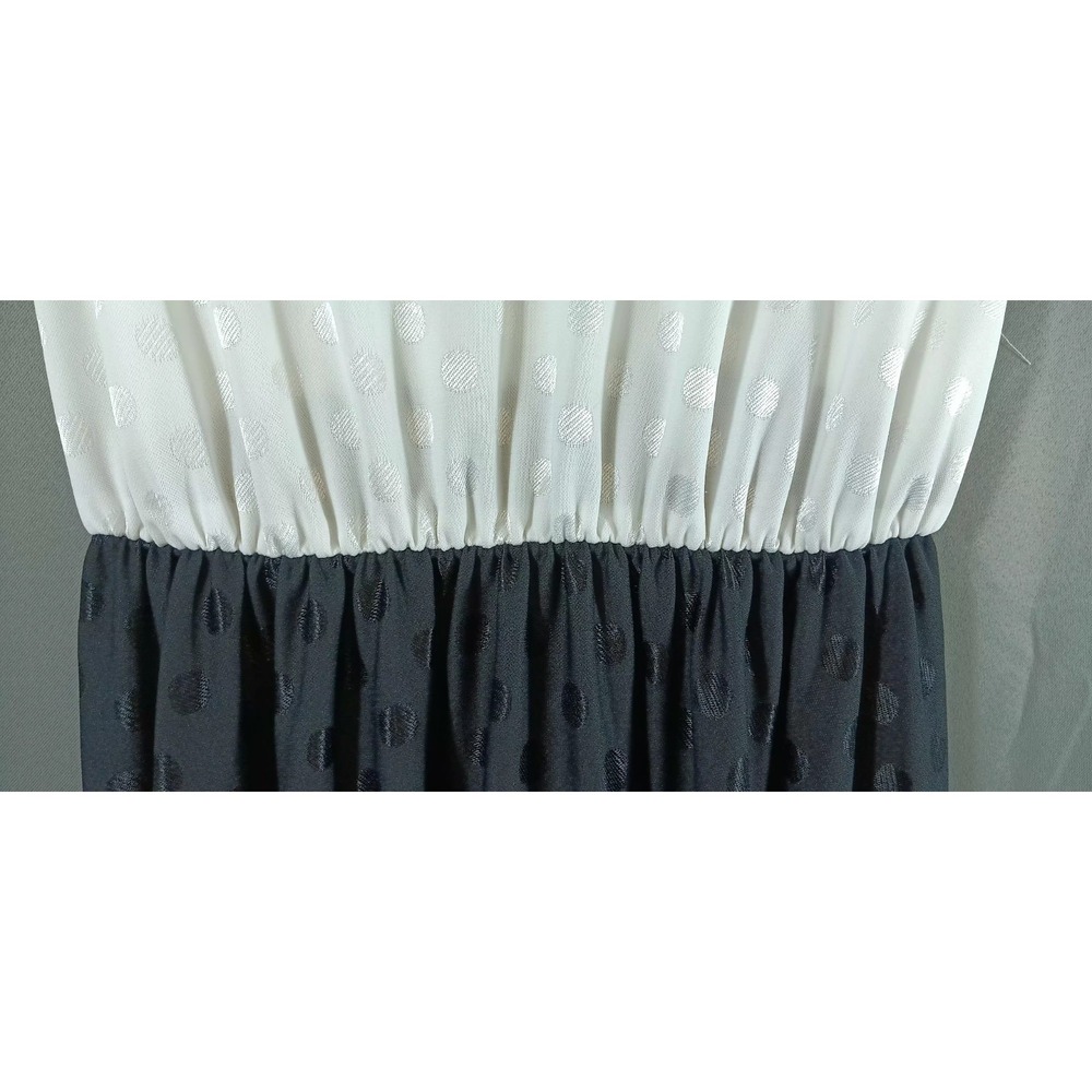 vintage ms lea 2 piece dress black white polka dot size 20 70s classic retro - Picture 6 of 10